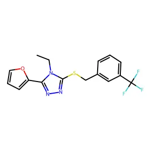 4-Ethyl-3-(2-furyl)-5-((3-(trifluoromethyl)benzyl)thio)-4H-1,2,4-triazole structure