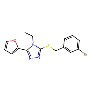 3-((3-Bromobenzyl)thio)-4-ethyl-5-(2-furyl)-4H-1,2,4-triazole structure