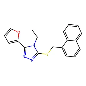 4-Ethyl-3-(2-furyl)-5-((1-naphthylmethyl)thio)-4H-1,2,4-triazole structure