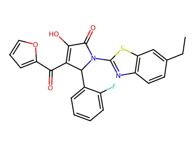 1-(6-ethylbenzo[d]thiazol-2-yl)-5-(2-fluorophenyl)-4-(furan-2-carbonyl)-3-hydroxy-1H-pyrrol-2(5H)-one structure