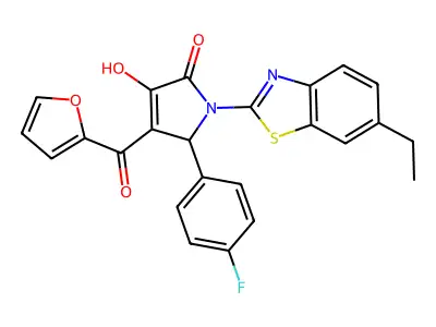 1-(6-ethylbenzo[d]thiazol-2-yl)-5-(4-fluorophenyl)-4-(furan-2-carbonyl)-3-hydroxy-1H-pyrrol-2(5H)-one structure