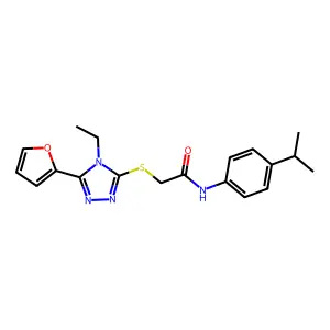 2-((4-ET-5-(2-Furyl)-4H-1,2,4-triazol-3-YL)thio)-N-(4-isopropylphenyl)acetamide structure