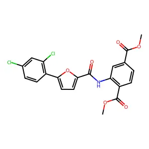Dimethyl 2-{[5-(2,4-dichlorophenyl)-2-furoyl]amino}terephthalate structure