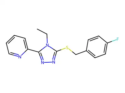 2-(4-Ethyl-5-((4-fluorobenzyl)thio)-4H-1,2,4-triazol-3-YL)pyridine structure