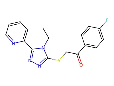 2-((4-ET-5-(2-Pyridinyl)-4H-1,2,4-triazol-3-YL)thio)-1-(4-fluorophenyl)ethanone structure