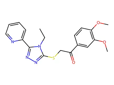 1-(3,4-DIMETHOXYPHENYL)-2-{[4-ETHYL-5-(2-PYRIDINYL)-4H-1,2,4-TRIAZOL-3-YL]SULFANYL}ETHANONE structure