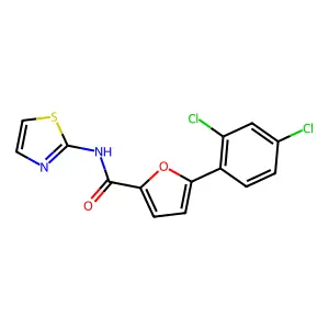 5-(2,4-dichlorophenyl)-N-(1,3-thiazol-2-yl)furan-2-carboxamide structure
