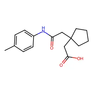 (1-{2-[(4-Methylphenyl)amino]-2-oxoethyl}cyclopentyl)acetic acid structure