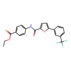 Ethyl 4-(5-(3-(trifluoromethyl)phenyl)furan-2-carboxamido)benzoate structure