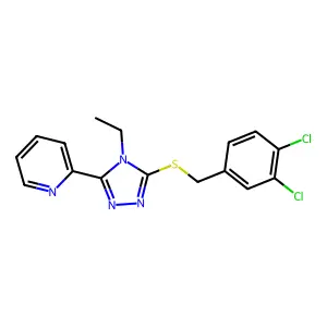 2-(5-((3,4-Dichlorobenzyl)thio)-4-ethyl-4H-1,2,4-triazol-3-YL)pyridine structure