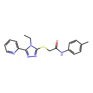 2-((4-ET-5-(2-Pyridinyl)-4H-1,2,4-triazol-3-YL)thio)-N-(4-methylphenyl)acetamide structure