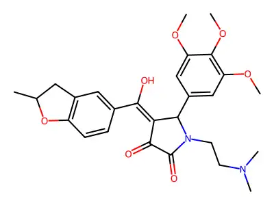 1-(2-dimethylaminoethyl)-4-[hydroxy-(2-methyl-2,3-dihydro-1-benzofuran-5-yl)methylidene]-5-(3,4,5-trimethoxyphenyl)pyrrolidine-2,3-dione structure