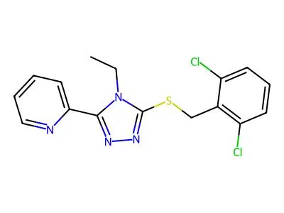 2-(5-((2,6-Dichlorobenzyl)thio)-4-ethyl-4H-1,2,4-triazol-3-YL)pyridine structure