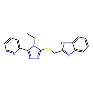 1H-Benzimidazol-2-ylmethyl 4-ethyl-5-(2-pyridinyl)-4H-1,2,4-triazol-3-YL sulfide structure