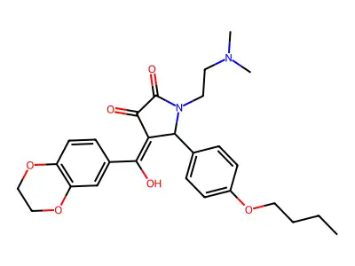 5-(4-butoxyphenyl)-4-(2,3-dihydro-1,4-benzodioxine-6-carbonyl)-1-[2-(dimethylamino)ethyl]-3-hydroxy-2,5-dihydro-1H-pyrrol-2-one structure
