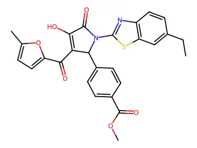 methyl 4-{(3E)-1-(6-ethyl-1,3-benzothiazol-2-yl)-3-[hydroxy(5-methylfuran-2-yl)methylidene]-4,5-dioxopyrrolidin-2-yl}benzoate structure