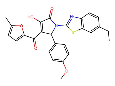 (4E)-1-(6-ethyl-1,3-benzothiazol-2-yl)-4-[hydroxy(5-methylfuran-2-yl)methylidene]-5-(4-methoxyphenyl)pyrrolidine-2,3-dione structure