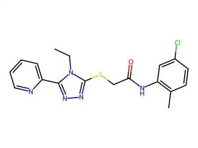 N-(5-chloro-2-methylphenyl)-2-{[4-ethyl-5-(pyridin-2-yl)-4H-1,2,4-triazol-3-yl]sulfanyl}acetamide structure
