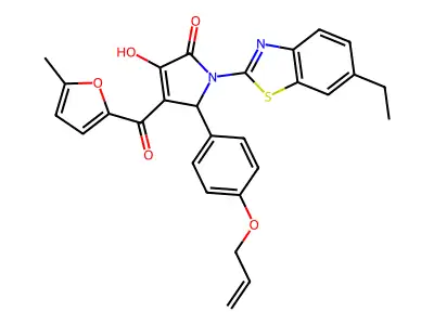 (4E)-1-(6-ethyl-1,3-benzothiazol-2-yl)-4-[hydroxy(5-methylfuran-2-yl)methylidene]-5-[4-(prop-2-en-1-yloxy)phenyl]pyrrolidine-2,3-dione structure