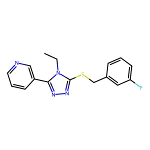 3-(4-Ethyl-5-((3-fluorobenzyl)thio)-4H-1,2,4-triazol-3-YL)pyridine structure