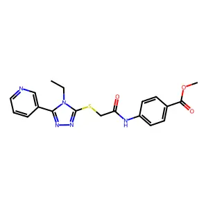 ME 4-((((4-ET-5-(3-Pyridinyl)-4H-1,2,4-triazol-3-YL)thio)acetyl)amino)benzoate structure