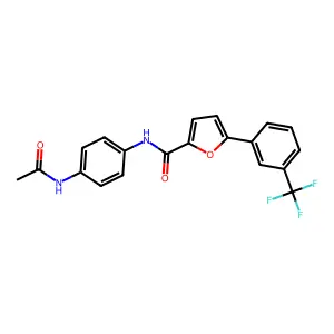 N-(4-acetamidophenyl)-5-(3-(trifluoromethyl)phenyl)furan-2-carboxamide structure