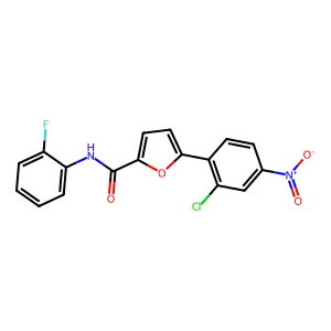 5-(2-chloro-4-nitrophenyl)-N-(2-fluorophenyl)furan-2-carboxamide structure