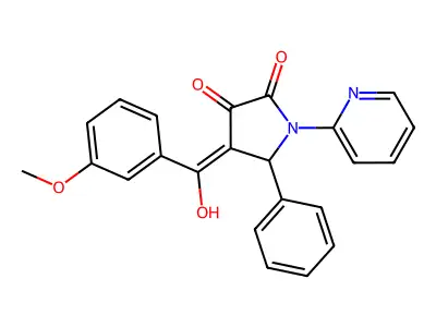 3-hydroxy-4-(3-methoxybenzoyl)-5-phenyl-1-(pyridin-2-yl)-2,5-dihydro-1H-pyrrol-2-one structure