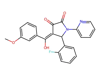 5-(2-fluorophenyl)-3-hydroxy-4-(3-methoxybenzoyl)-1-(pyridin-2-yl)-2,5-dihydro-1H-pyrrol-2-one structure