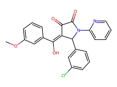 5-(3-chlorophenyl)-3-hydroxy-4-(3-methoxybenzoyl)-1-(pyridin-2-yl)-2,5-dihydro-1H-pyrrol-2-one structure