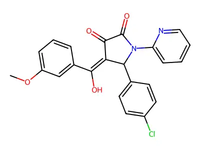 5-(4-chlorophenyl)-3-hydroxy-4-(3-methoxybenzoyl)-1-(pyridin-2-yl)-2,5-dihydro-1H-pyrrol-2-one structure