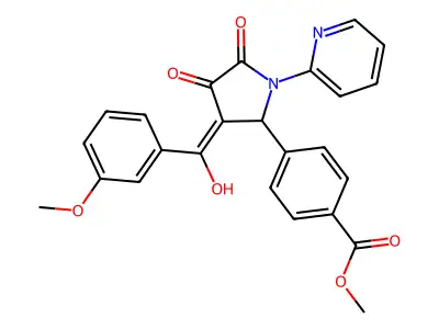 methyl 4-[3-[hydroxy-(3-methoxyphenyl)methylidene]-4,5-dioxo-1-pyridin-2-ylpyrrolidin-2-yl]benzoate structure