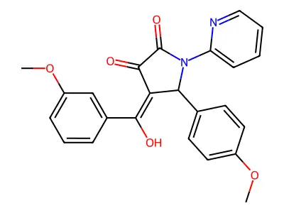 3-hydroxy-4-(3-methoxybenzoyl)-5-(4-methoxyphenyl)-1-(pyridin-2-yl)-2,5-dihydro-1H-pyrrol-2-one structure