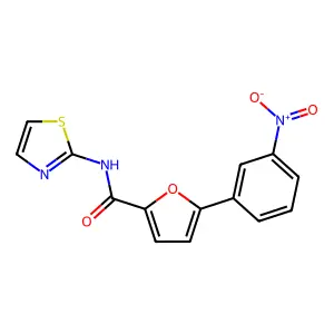 5-(3-nitrophenyl)-N-(1,3-thiazol-2-yl)furan-2-carboxamide structure