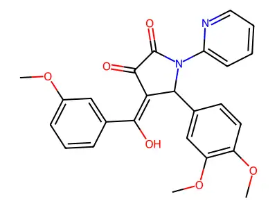 5-(3,4-dimethoxyphenyl)-3-hydroxy-4-(3-methoxybenzoyl)-1-(pyridin-2-yl)-2,5-dihydro-1H-pyrrol-2-one structure