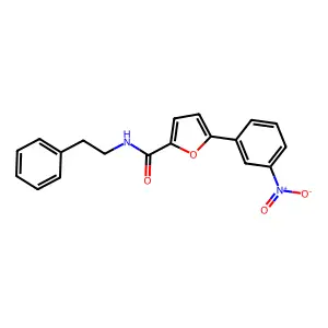 5-(3-nitrophenyl)-N-phenethylfuran-2-carboxamide structure