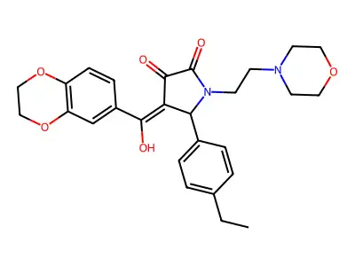 4-(2,3-dihydro-1,4-benzodioxine-6-carbonyl)-5-(4-ethylphenyl)-3-hydroxy-1-[2-(morpholin-4-yl)ethyl]-2,5-dihydro-1H-pyrrol-2-one structure