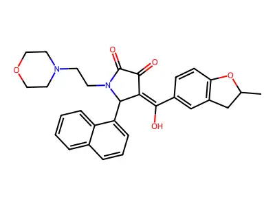 3-hydroxy-4-(2-methyl-2,3-dihydro-1-benzofuran-5-carbonyl)-1-[2-(morpholin-4-yl)ethyl]-5-(naphthalen-1-yl)-2,5-dihydro-1H-pyrrol-2-one structure