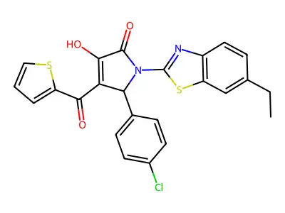 5-(4-chlorophenyl)-1-(6-ethylbenzo[d]thiazol-2-yl)-3-hydroxy-4-(thiophene-2-carbonyl)-1H-pyrrol-2(5H)-one structure