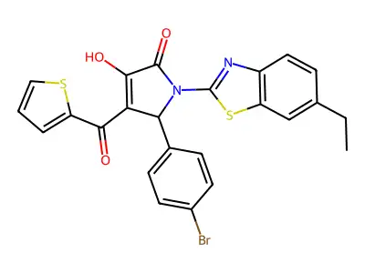 5-(4-Bromophenyl)-1-(6-ethylbenzothiazol-2-yl)-3-hydroxy-4-(2-thienylcarbonyl)-3-pyrrolin-2-one structure