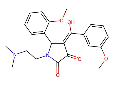 1-(2-dimethylaminoethyl)-4-[hydroxy-(3-methoxyphenyl)methylidene]-5-(2-methoxyphenyl)pyrrolidine-2,3-dione structure
