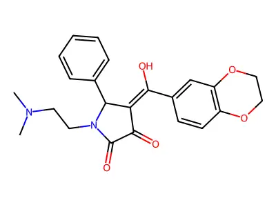 4-(2,3-dihydro-1,4-benzodioxine-6-carbonyl)-1-[2-(dimethylamino)ethyl]-3-hydroxy-5-phenyl-2,5-dihydro-1H-pyrrol-2-one structure