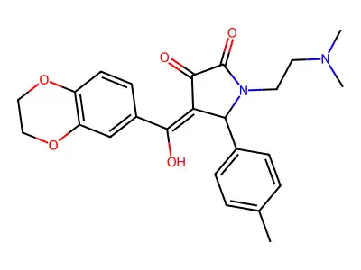 4-(2,3-dihydro-1,4-benzodioxine-6-carbonyl)-1-[2-(dimethylamino)ethyl]-3-hydroxy-5-(4-methylphenyl)-2,5-dihydro-1H-pyrrol-2-one structure