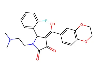 4-(2,3-dihydro-1,4-benzodioxine-6-carbonyl)-1-[2-(dimethylamino)ethyl]-5-(2-fluorophenyl)-3-hydroxy-2,5-dihydro-1H-pyrrol-2-one structure