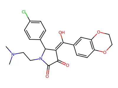 5-(4-chlorophenyl)-4-(2,3-dihydro-1,4-benzodioxine-6-carbonyl)-1-[2-(dimethylamino)ethyl]-3-hydroxy-2,5-dihydro-1H-pyrrol-2-one structure