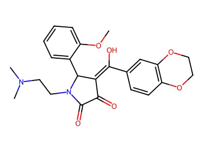 4-(2,3-dihydro-1,4-benzodioxine-6-carbonyl)-1-[2-(dimethylamino)ethyl]-3-hydroxy-5-(2-methoxyphenyl)-2,5-dihydro-1H-pyrrol-2-one structure
