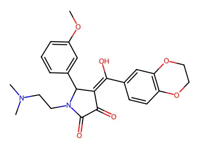 4-(2,3-dihydro-1,4-benzodioxine-6-carbonyl)-1-[2-(dimethylamino)ethyl]-3-hydroxy-5-(3-methoxyphenyl)-2,5-dihydro-1H-pyrrol-2-one structure