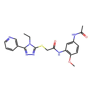 N-(5-Acetamido-2-methoxyphenyl)-2-((4-ethyl-5-(pyridin-3-yl)-4H-1,2,4-triazol-3-yl)thio)acetamide structure
