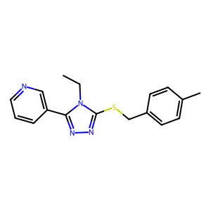 3-(4-Ethyl-5-((4-methylbenzyl)thio)-4H-1,2,4-triazol-3-YL)pyridine structure