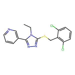 3-(5-((2,6-Dichlorobenzyl)thio)-4-ethyl-4H-1,2,4-triazol-3-YL)pyridine structure